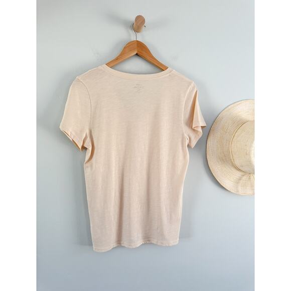 J Crew Factory | NWT Short-sleeve vintage cotton Vneck tee Caribbean Sand } Sz M - Picture 7 of 7